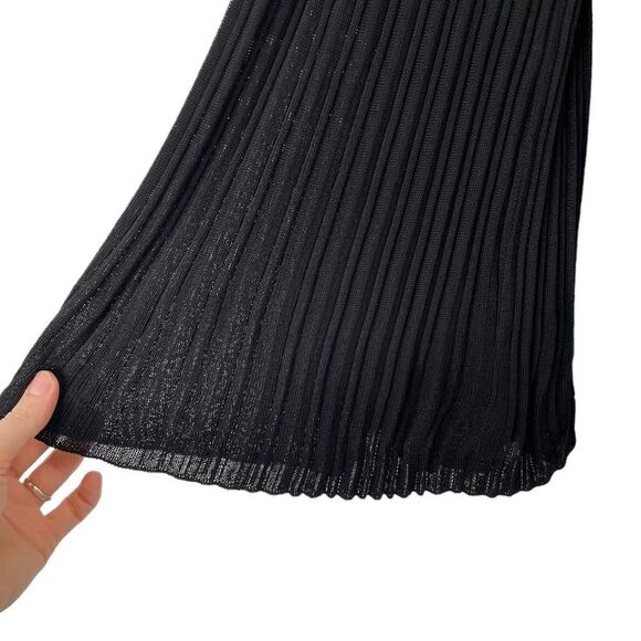 Misook black acrylic flare pleated sleeves top Sz S - Picture 5 of 7